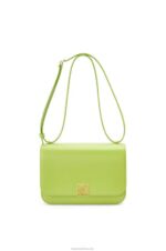 Loewe Women Goya bag in silk calfskin 206XF509 Green Bean - Image 6