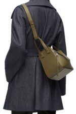 Loewe Women Hammock compact bag in classic calfskin 206XF372 Dark Khaki Green - Image 3