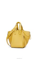 Loewe Women Hammock compact bag in classic calfskin 206XF373 Bright Ochre - Image 4