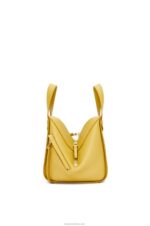 Loewe Women Hammock compact bag in classic calfskin 206XF373 Bright Ochre - Image 5