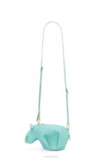 Loewe Women Hippo bag in classic calfskin 206XF392 Fresh Mint - Image 3
