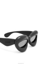 Loewe Women Inflated cateye sunglasses in nylon 206XF1423 Black - Image 5
