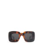 Loewe Women Inflated rectangular sunglasses in nylon 206XF1469 Havana