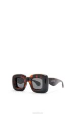 Loewe Women Inflated rectangular sunglasses in nylon 206XF1469 Havana - Image 3