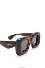 Loewe Women Inflated rectangular sunglasses in nylon 206XF1469 Havana - Image 5