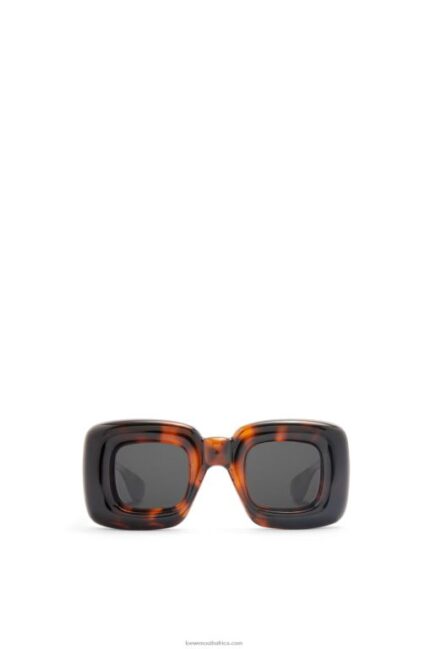Loewe Women Inflated rectangular sunglasses in nylon 206XF1469 Havana