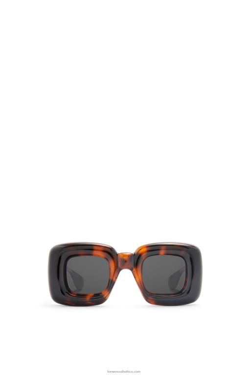 loewe_women_inflated_rectangular_sunglasses_in_nylon_206xf1469_havana.jpg Loewe Women Inflated rectangular sunglasses in nylon 206XF1469 Havana - Image 1