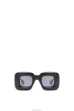 Loewe Women Inflated rectangular sunglasses in nylon 206XF1470 Black