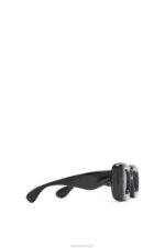 Loewe Women Inflated rectangular sunglasses in nylon 206XF1470 Black - Image 4