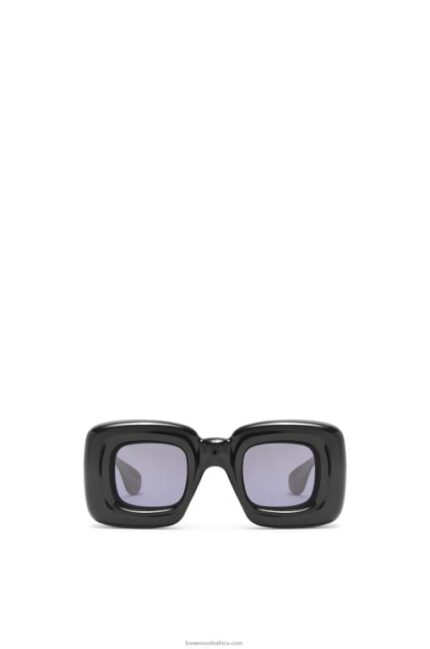 Loewe Women Inflated rectangular sunglasses in nylon 206XF1470 Black