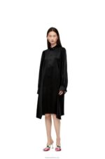 Loewe Women Knot dress in crepe satin 206XF1074 Black - Image 2
