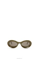 Loewe Women Loop sunglasses in acetate 206XF1455 Shiny Khaki