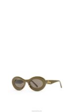Loewe Women Loop sunglasses in acetate 206XF1455 Shiny Khaki - Image 3