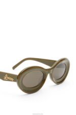 Loewe Women Loop sunglasses in acetate 206XF1455 Shiny Khaki - Image 5