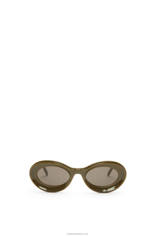 loewe_women_loop_sunglasses_in_acetate_206xf1455_shiny_khaki.jpg Loewe Women Loop sunglasses in acetate 206XF1455 Shiny Khaki - Image 1