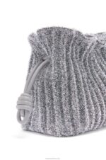 Loewe Women Mini Flamenco clutch in lurex textile 206XF561 Silver - Image 7