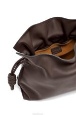 Loewe Women Mini Flamenco clutch in nappa calfskin 206XF555 Chocolate - Image 6