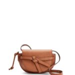 Loewe Women Mini Gate dual bag in pebble grain calfskin 206XF237 Tan