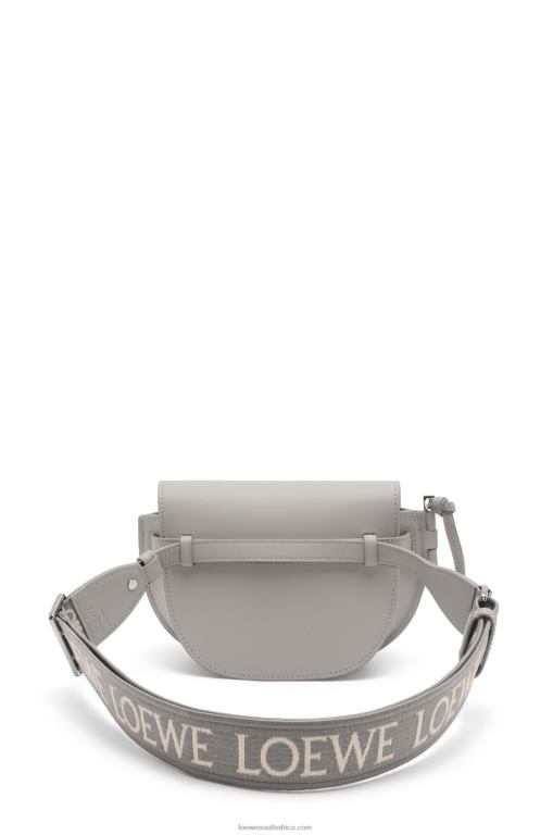 Loewe Women Mini Gate Dual bag in soft calfskin and jacquard 206XF195 Pearl Grey - Image 3