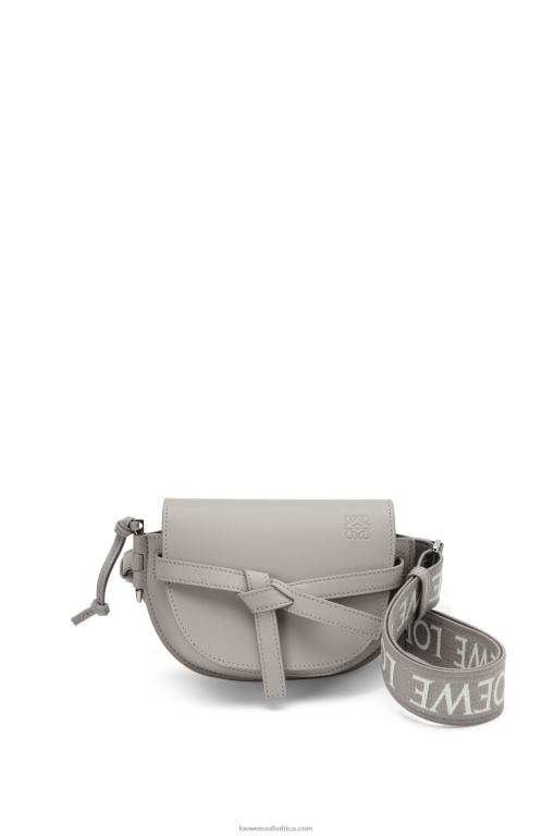 Loewe Women Mini Gate Dual bag in soft calfskin and jacquard 206XF195 Pearl Grey - Image 1