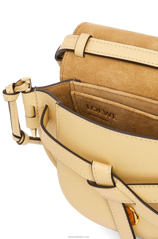 Loewe Women Mini Gate Dual bag in soft calfskin and jacquard 206XF209 Butter - Image 7