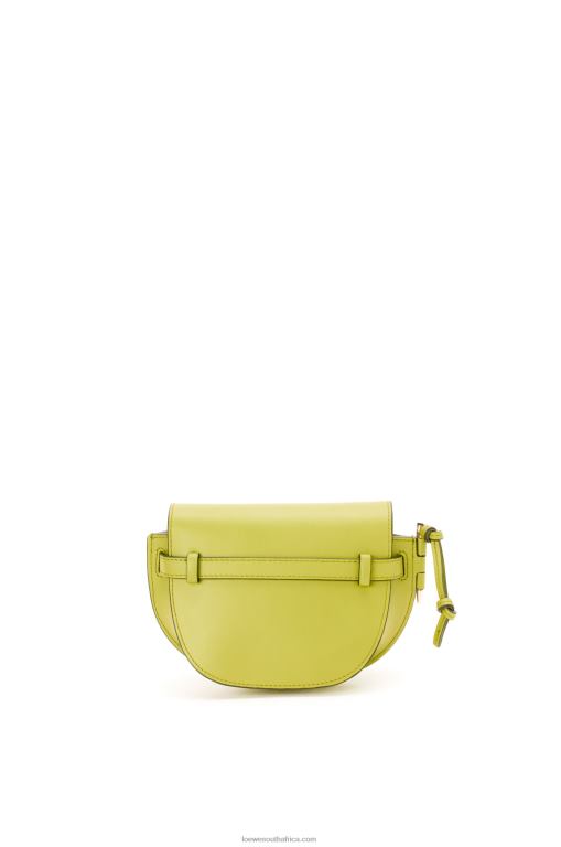 Loewe Women Mini Gate Dual bag in soft calfskin and jacquard 206XF210 Lime Yellow - Image 5