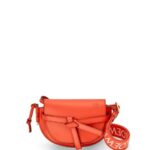 Loewe Women Mini Gate Dual bag in soft calfskin and jacquard 206XF212 Sunrise Orange