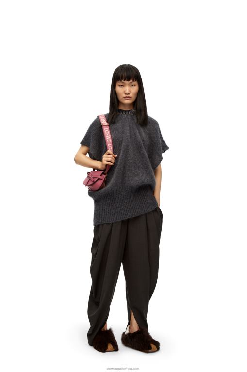 Loewe Women Mini Gate Dual bag in soft calfskin and jacquard 206XF265 Plumrose - Image 2