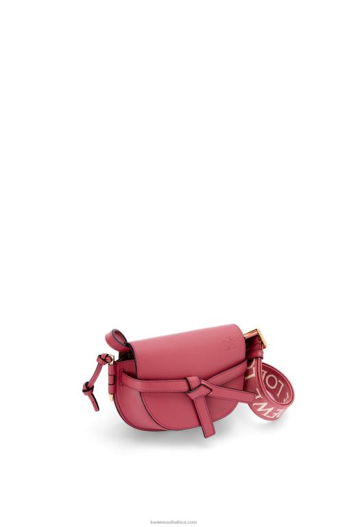 Loewe Women Mini Gate Dual bag in soft calfskin and jacquard 206XF265 Plumrose - Image 4
