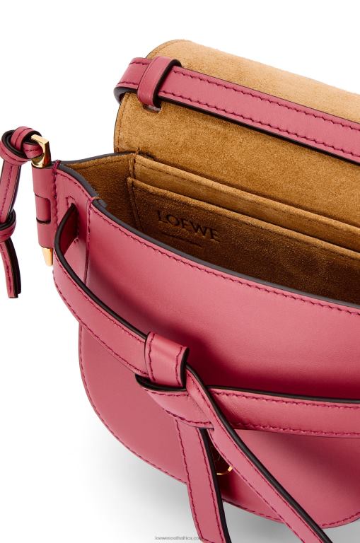 Loewe Women Mini Gate Dual bag in soft calfskin and jacquard 206XF265 Plumrose - Image 8