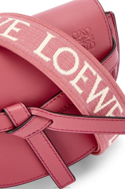 Loewe Women Mini Gate Dual bag in soft calfskin and jacquard 206XF265 Plumrose - Image 9