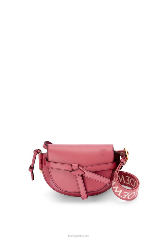 Loewe Women Mini Gate Dual bag in soft calfskin and jacquard 206XF265 Plumrose - Image 1