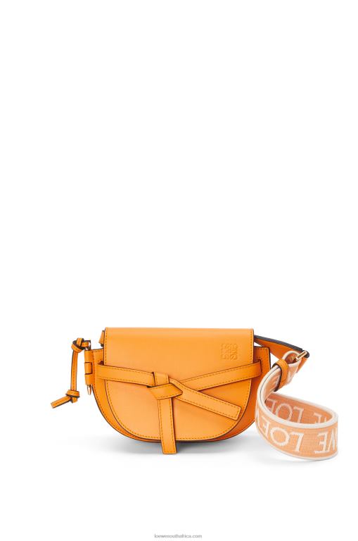 loewe_women_mini_gate_dual_bag_in_soft_calfskin_and_jacquard_206xf275_mandarin.jpg Loewe Women Mini Gate Dual bag in soft calfskin and jacquard 206XF275 Mandarin - Image 1