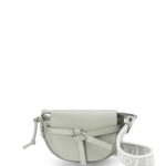Loewe Women Mini Gate Dual bag in soft calfskin and jacquard 206XF276 Ash Grey