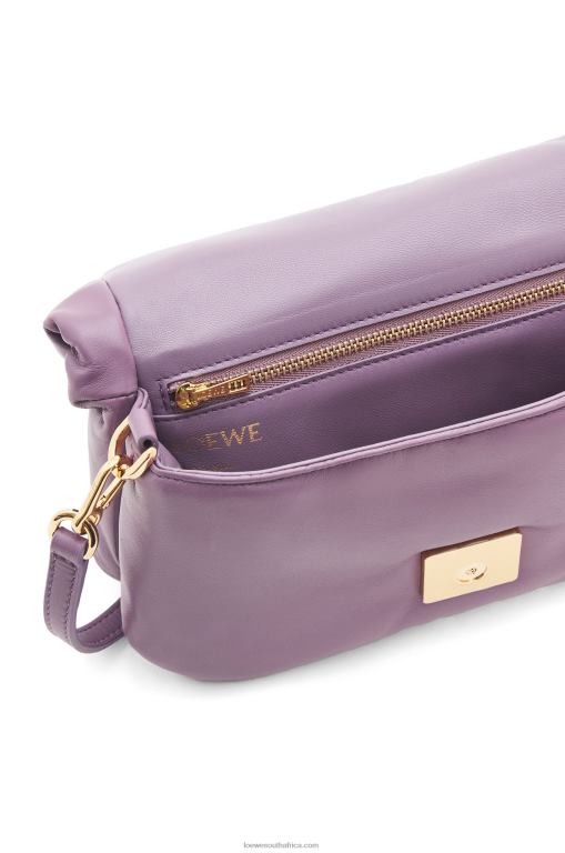 Loewe Women Mini Puffer Goya bag in shiny nappa lambskin 206XF322 Lavander - Image 7