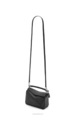 Loewe Women Mini Puzzle bag in classic calfskin 206XF200 Black - Image 7