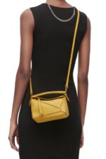 Loewe Women Mini Puzzle bag in classic calfskin 206XF201 Bright Ochre - Image 2