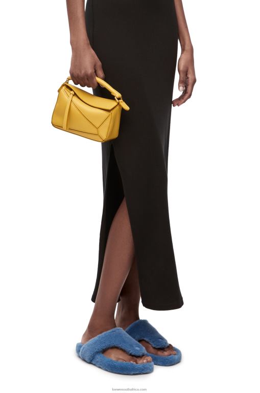 Loewe Women Mini Puzzle bag in classic calfskin 206XF201 Bright Ochre - Image 3