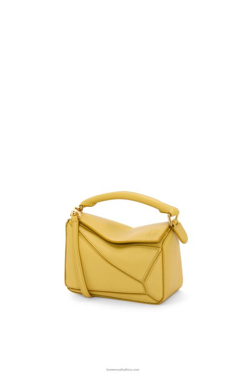 Loewe Women Mini Puzzle bag in classic calfskin 206XF201 Bright Ochre - Image 1