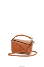 Loewe Women Mini Puzzle bag in classic calfskin 206XF214 Tan - Image 3
