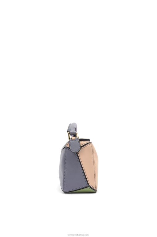 Loewe Women Mini Puzzle bag in classic calfskin 206XF284 Asphalt Grey/Nude - Image 3