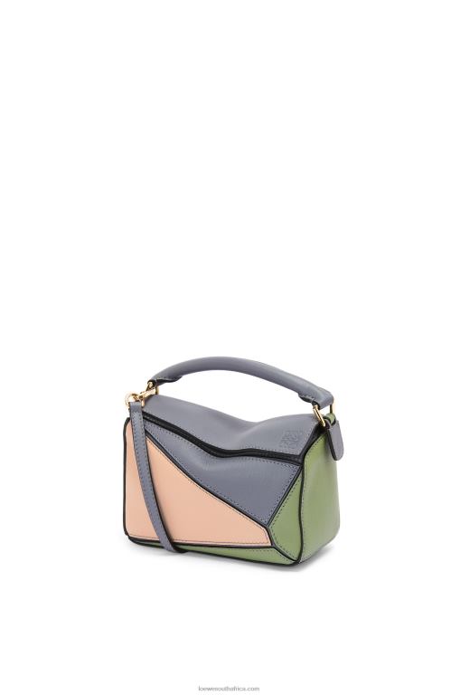 loewe_women_mini_puzzle_bag_in_classic_calfskin_206xf284_asphalt_grey_nude.jpg Loewe Women Mini Puzzle bag in classic calfskin 206XF284 Asphalt Grey/Nude - Image 1