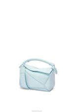 Loewe Women Mini Puzzle bag in satin calfskin 206XF264 Aquamarine