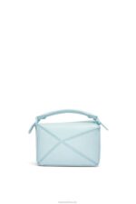 Loewe Women Mini Puzzle bag in satin calfskin 206XF264 Aquamarine - Image 5