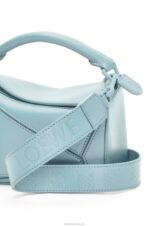 Loewe Women Mini Puzzle bag in satin calfskin 206XF264 Aquamarine - Image 8