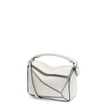 Loewe Women Mini Puzzle bag in soft grained calfskin 206XF203 Soft White