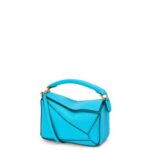 Loewe Women Mini Puzzle bag in soft grained calfskin 206XF287 Cyan