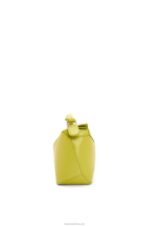 Loewe Women Mini Puzzle Edge bag in satin calfskin 206XF211 Lime Yellow - Image 3