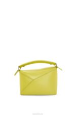 Loewe Women Mini Puzzle Edge bag in satin calfskin 206XF211 Lime Yellow - Image 4