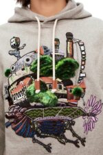 Loewe Women Moving Castle embroidered hoodie in cotton 206XF840 Grey - Image 9